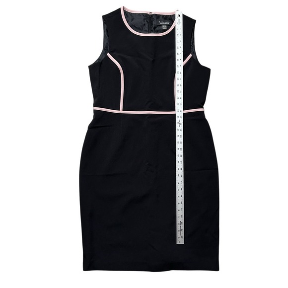 EVAN PICONE Sheath Dress Black w/ Pink Trim Size 12 Knee Length Sleeveless - Picture 4 of 11